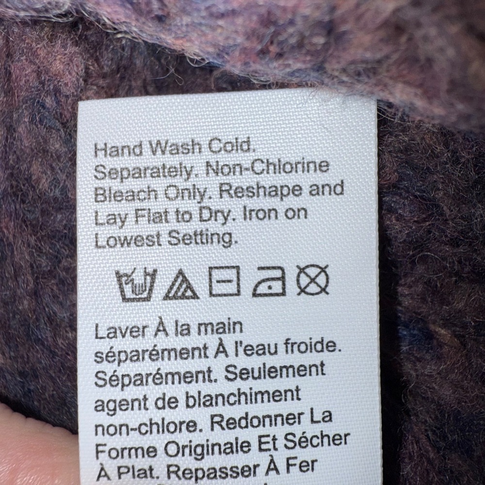 Madewell NWT‎ Pointelle Mockneck Pullover Sweater Size XS Purple Wool Blend Knit - Picture 8 of 13